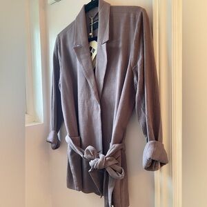 Frank & Oak Purple Wrap Kimono Jacket w Belt Size Small